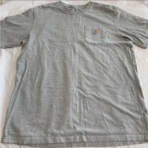 Men’s Carhartt T Shirt Adult XL Tall Short Sleeve Pocket Loose Fit Gray K87